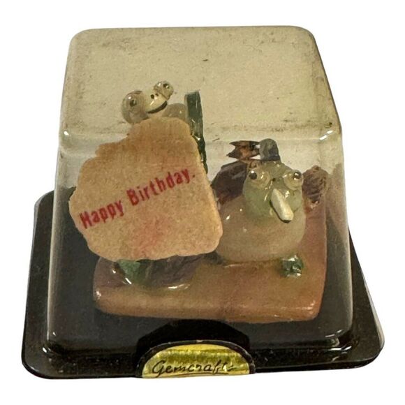Gemcrafts Happy Birthday Snail Figurines Set Of 4 Gift Decor Gemstone Craft - Picture 6 of 6